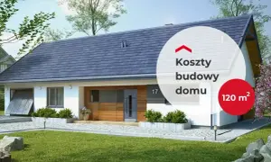 Nowoczesny dom z garażem, 120 m². Sprawdź gotowe domy cennik i koszty budowy.