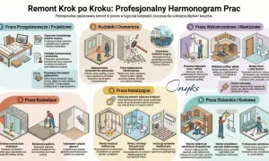 Profesjonalny remont domu krok po kroku: od projektu po sprzątanie. Planowanie, rozbiórki, budowa, instalacje, wykończenia i montaż mebli.