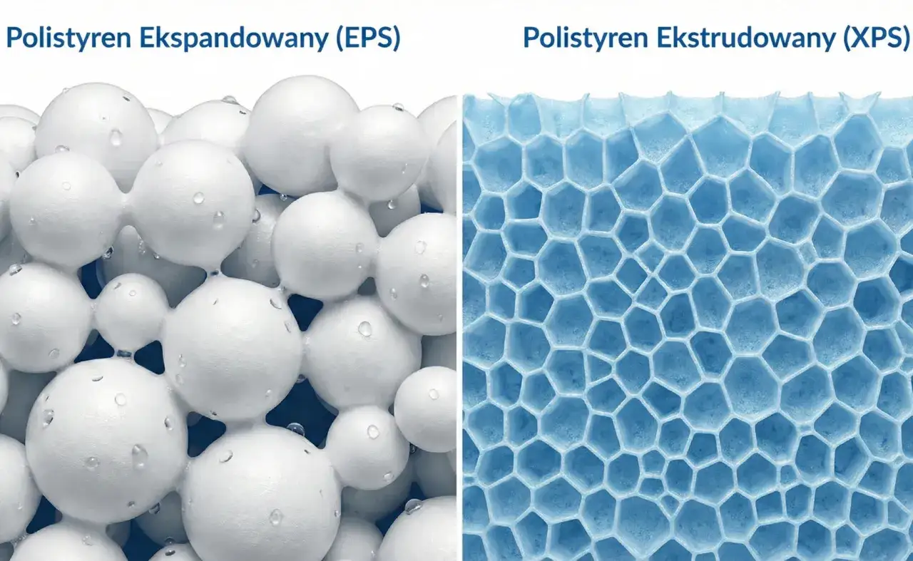 Porównanie polistyrenu ekspandowanego (EPS) i ekstrudowanego (XPS) – klucz do efektywnego ocieplenia fundamentów.