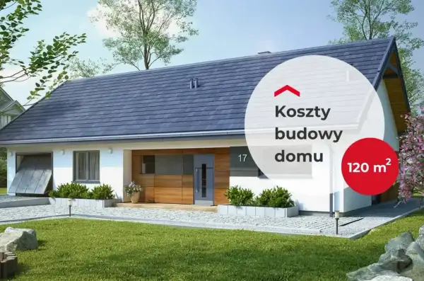 Nowoczesny dom z garażem, 120 m². Sprawdź gotowe domy cennik i koszty budowy.